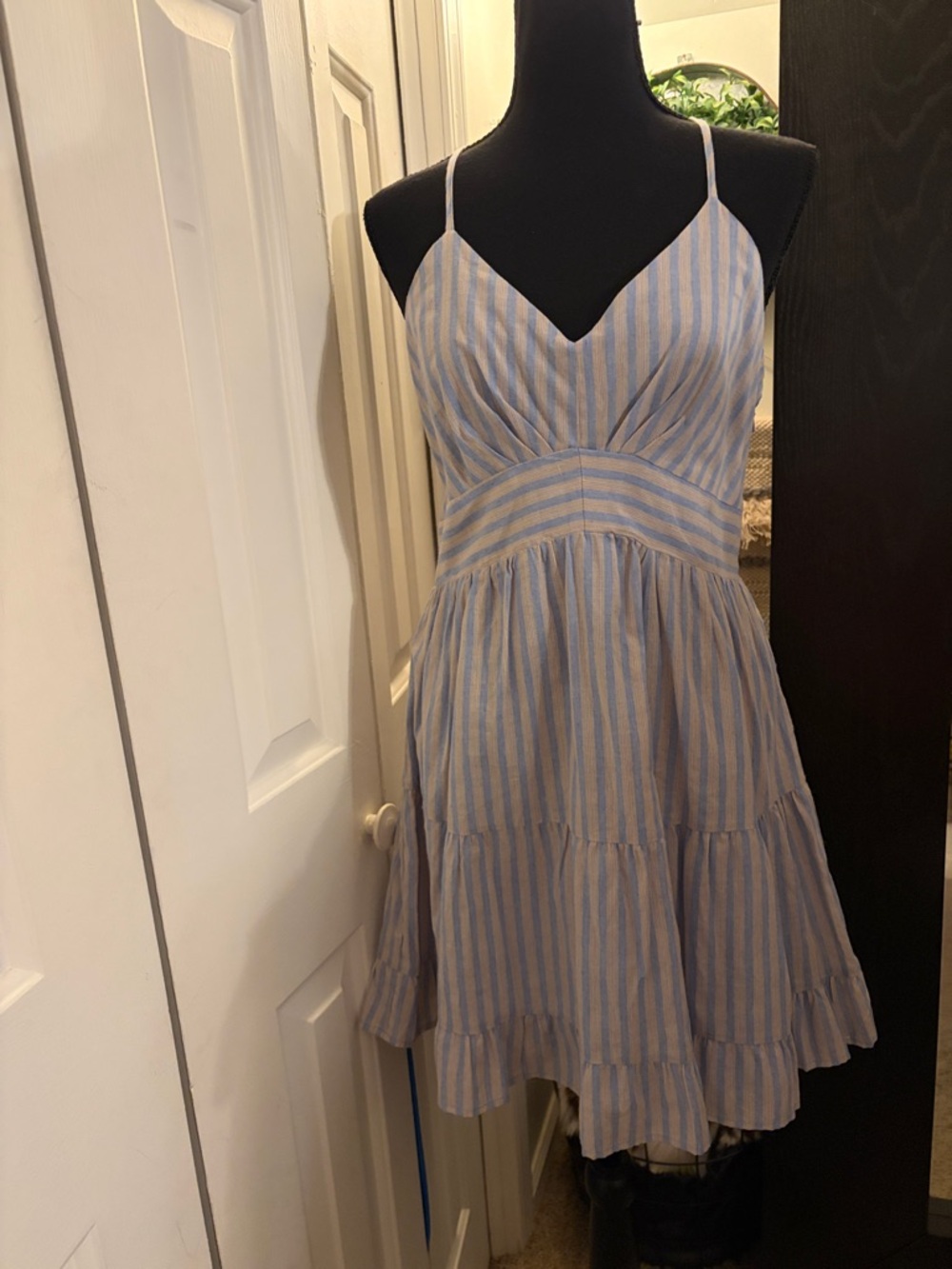 Love Riche Blue and White Striped Sundress